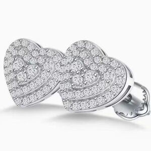 💎0.1Ctw Moissanite Heart Stud Earrings with GRA Certificate